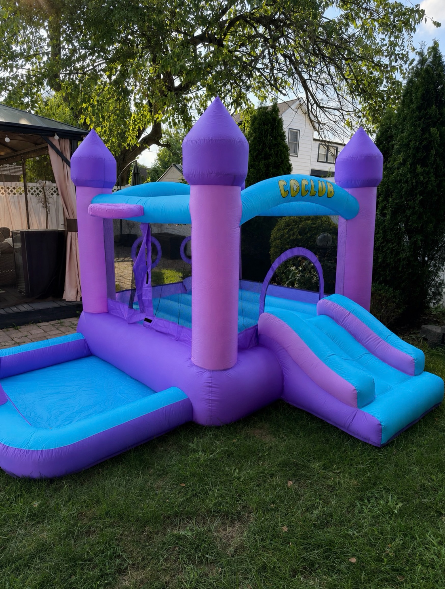 Playtime at the party · bounce house